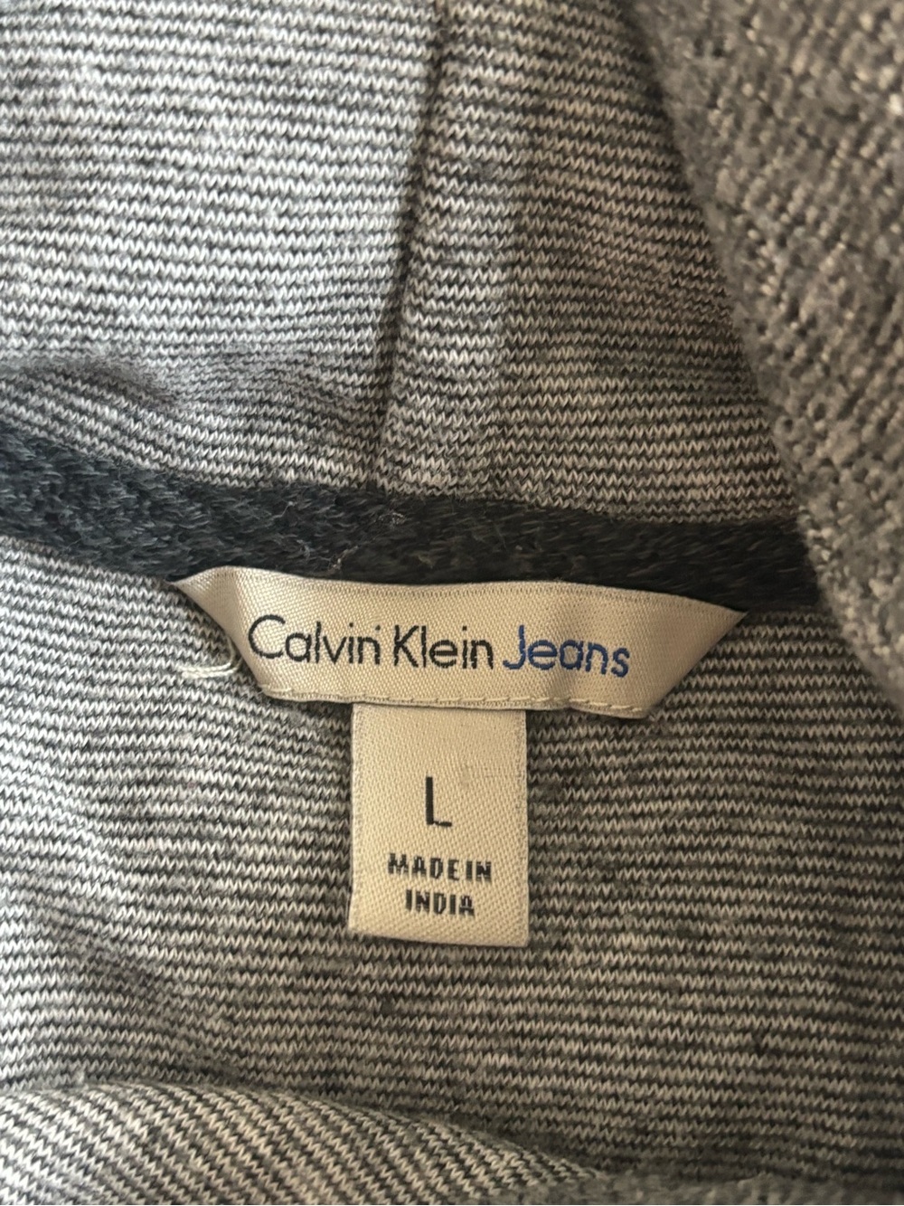 Calvin Klein Women’s Gray Pullover Hoodie Sweatshirt Size L CK Logo Lightweight - Picture 3 of 5